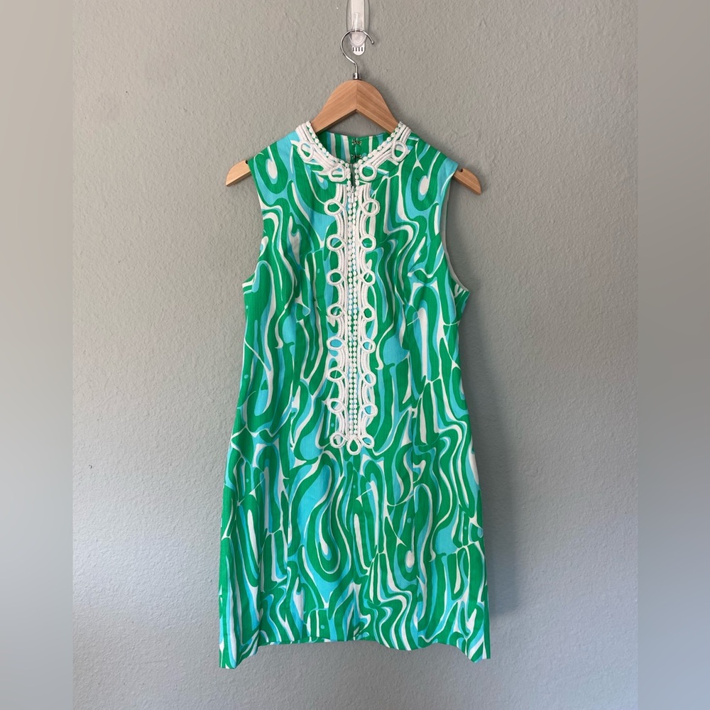Lilly Pulitzer Green and White Patterned Dress